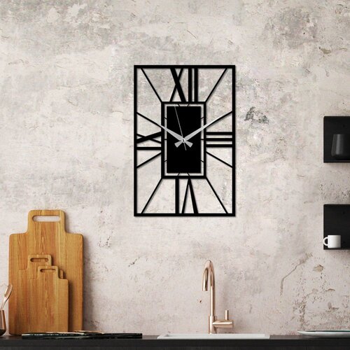 Wallity Dekorativni metalni zidni sat Striped black Cene