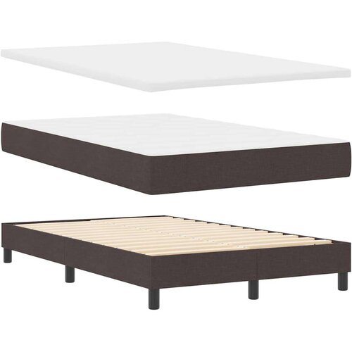 VidaXL Box spring krevet Tamno smeđa 120 x 200 cm tkanina Slike