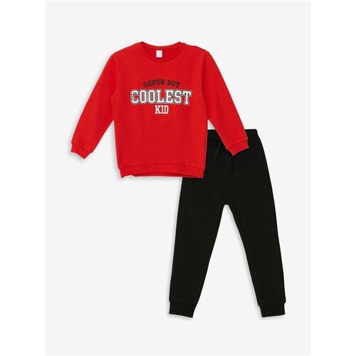 LC Waikiki Crew Neck Long Sleeve Printed Baby Boy T-Shirt and Tracksuit Bottoms 2-piece Set Cene