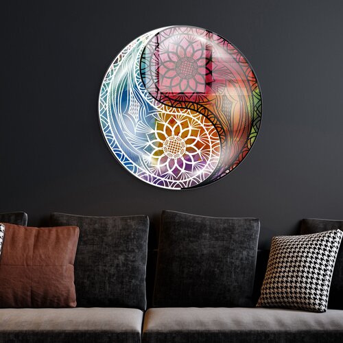 Wallity 2048 - 60 x 60 multicolor decorative tempered glass painting Cene