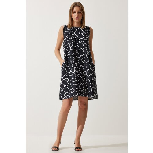  Women&amp;#039;s Black Ecru Patterned Summer Bell Dress Slike