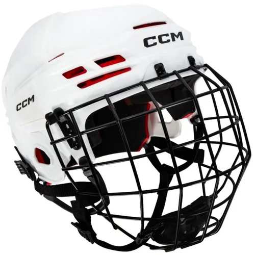 CCM Tacks 70 white Hockey Helmet Combo