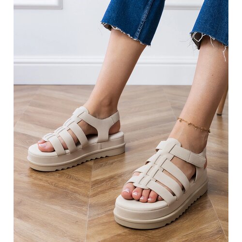 Gemre Beige platform gladiator sandals Hartos Cene