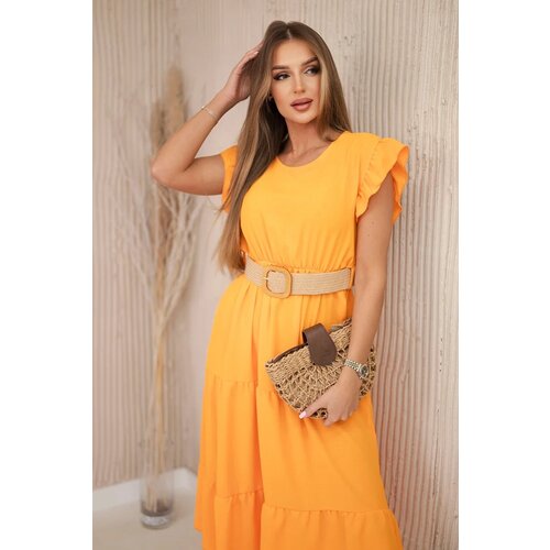 Kesi Włoski Dress with frills orange Slike