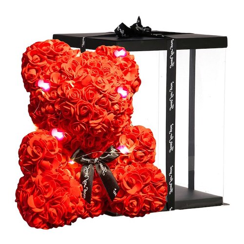 springos Rose Bear Pli&scaron;asti medvedek v darilni &scaron;katli s pentljo Vi&scaron;ina 36 cm Cool White LED Fairy, (21630248) Cene