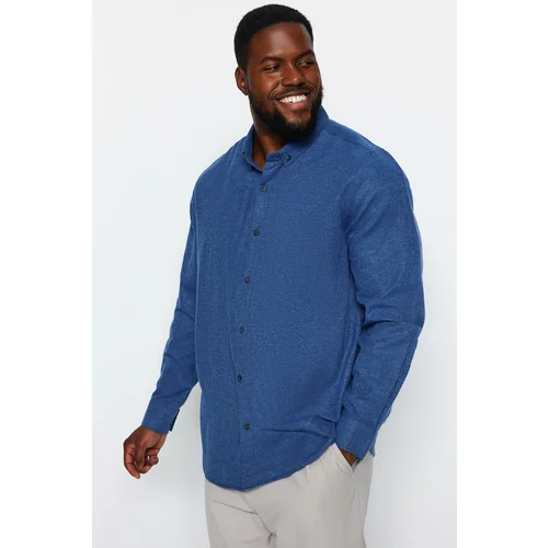 Trendyol Plus Size Shirt - Dark blue - Regular fit
