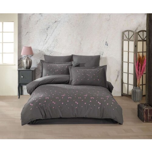  spring grey grey embroidered poplin double quilt cover set Cene