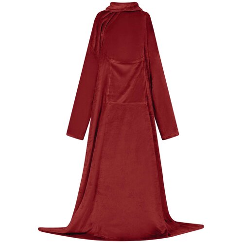 vidaXL Odeja s kapuco Bordeaux rdeča Flanel Cene