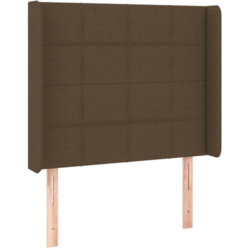  LED uzglavlje tamnosmeđe 83x16x118/128 cm od tkanine Slike