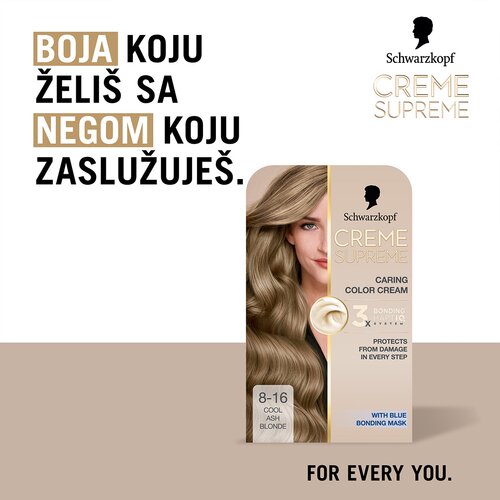 Creme Supreme 8-16 hladno pepeljasto svetlo plava boja za kosu Cene