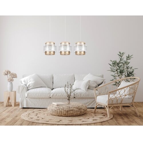  Visilica na sajli GABI 3xE27/60W/230V zlatna/bela Slike