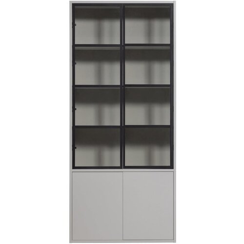 vtwonen Svijetlo siva vitrina od masivnog bora 101x230 cm Basic – Cijene