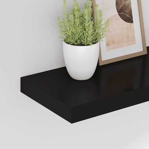  Plutajuće zidne police 2 kom crne 60 x 23,5 x 3,8 cm MDF Slike