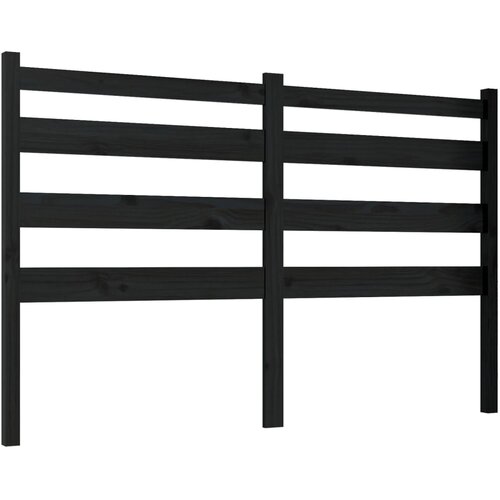  Uzglavlje za krevet crno 166 x 4 x 100 cm od masivne borovine Slike
