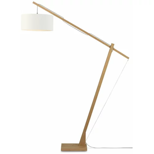Good&Mojo Podna svjetiljka s bijelim sjenilom i Good & Mojo Montblanc konstrukcijom od bambusa