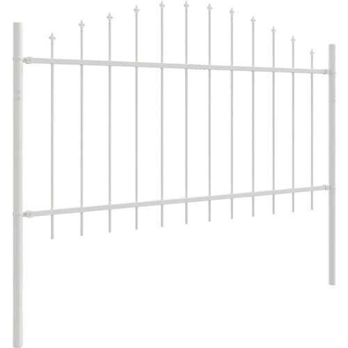 Vrtna Ograda 6 pcs Bijelo 170 x 140 cm Čelik s prahom premazan Slike