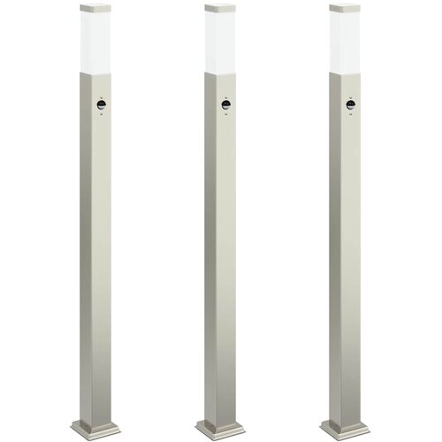 vidaXL Stebričke s senzorjem 3 kosi 110 cm nerjaveče jeklo IP44, (5000296994) Cene