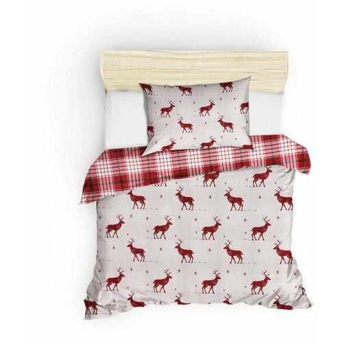 Lessentiel Maison posteljina geyik claret, 155x220cm, belo-crvena Slike