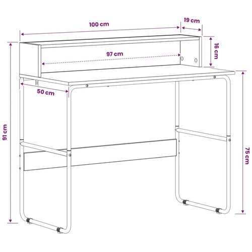  Stol s pohranom Hrast artisan 100 x 50 x 91 cm - Hrast artisan 100 x 50 x 91 cm Slike