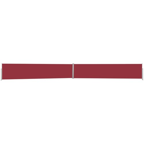 VidaXL Uvlačiva bočna tenda za terasu 140 x 1200 cm crvena Slike