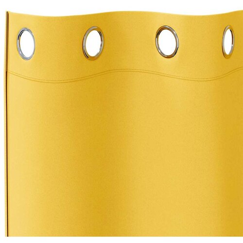  Zavjese za blackout s prstenovima 2 pcs Žuta 245 x 140 cm Slike