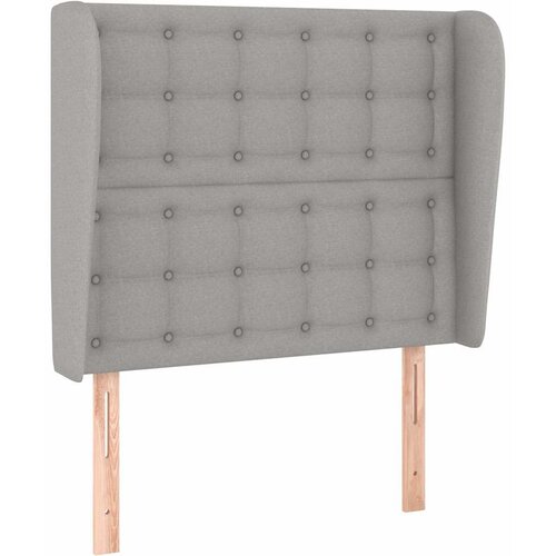  Uzglavlje s u&amp;scaron;ima svjetlosivo 93x23x118/128 cm od tkanine Slike