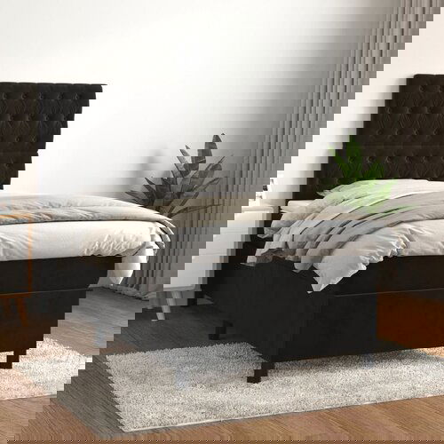 vidaXL Box spring krevet s madracem crni 100x200 cm baršunasti Cijene