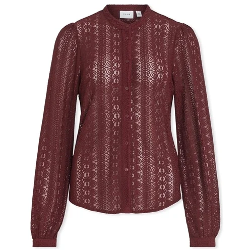 Vila Noos Chikka Lace Shirt L/S - Cabernet Bordo