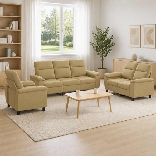  Set sofe 3 pcs Svijetlosmeđa Tkanina Cene