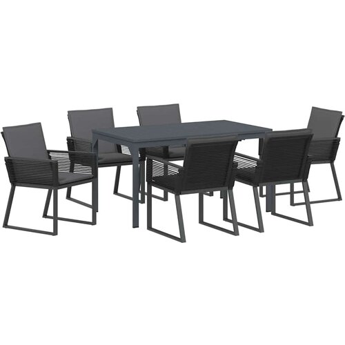  Vrtni set za objed 7 pcs Antracit poliratan Slike