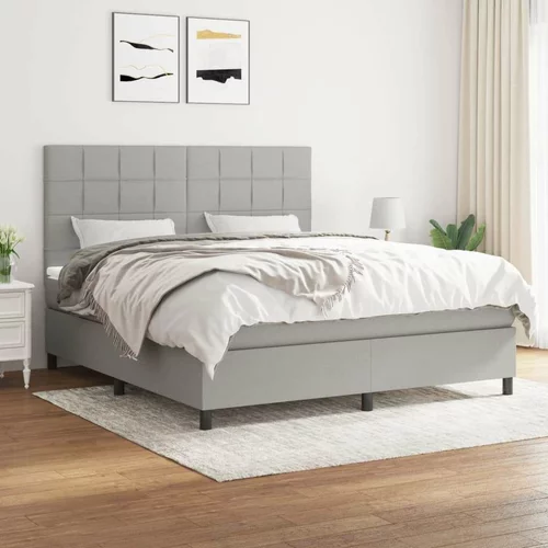  Box spring postelja z vzmetnico svetlo siva 160x200 cm žamet, (20791150)