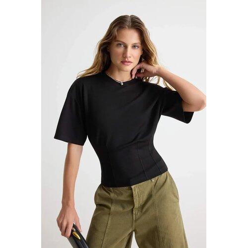 TRENDYOLMILLA ženska majica Twoaw27Ts00002, crna Cene