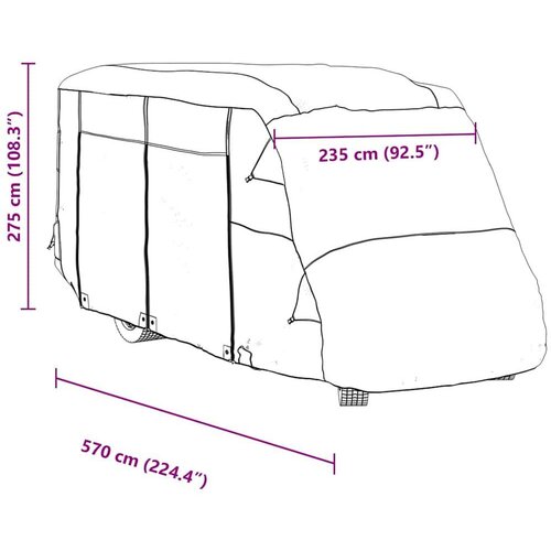 VidaXL Navlake za kampere sive 570x235x275 cm netkana tkanina Slike