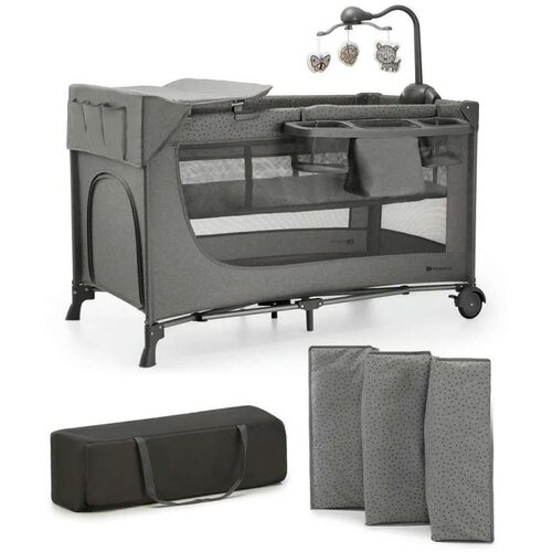 Kinderkraft prenosivi krevetac joy 2 dark gray sa dodatcima Cene