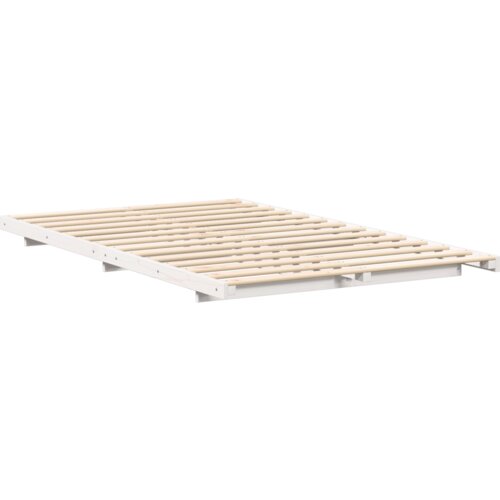 vidaXL Posteljni okvir Bela 140 x 190 cm Trdna borovina Cene