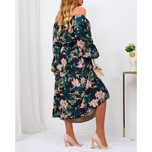 Resti Black and green floral maxi dress for women Cene