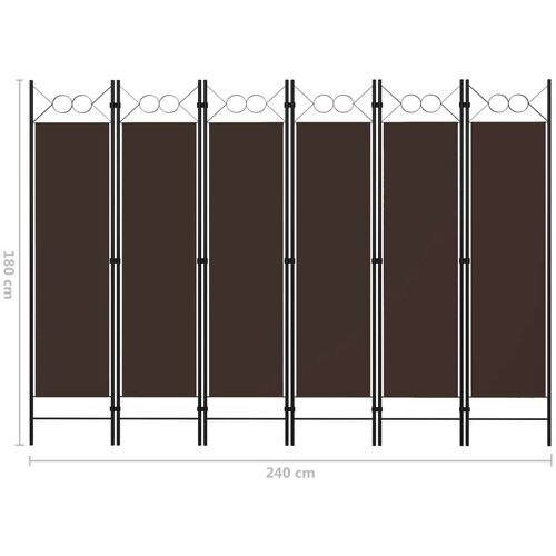  Sobna pregrada sa 6 panela smeđa 240 x 180 cm Slike