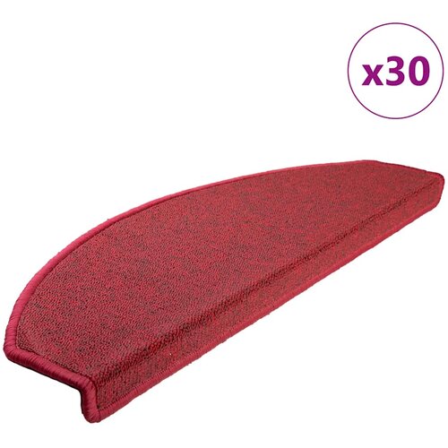 VidaXL Podloge za stopnice 30 kosov Bordeaux Red 65x24x4 cm Slike