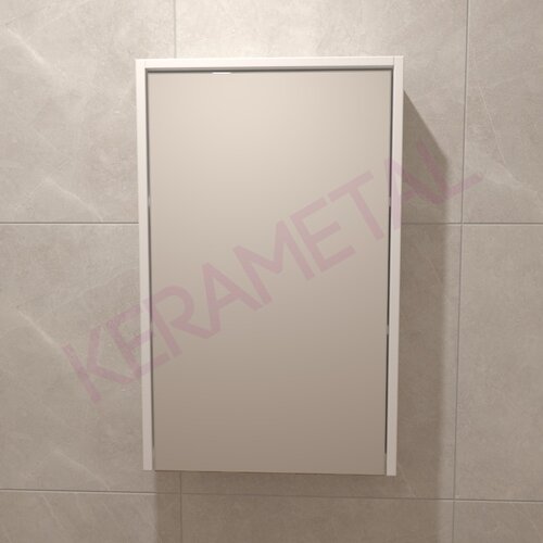 Kerametal snow white KN-50 gornji ormarić sa ogledalom Slike