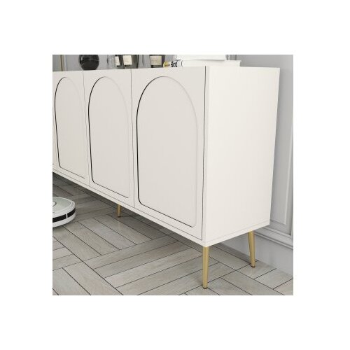Hanah home Komoda Lyon 80 180x80x35cm Krem-Zlatna Slike