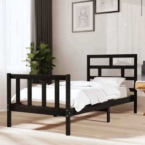  za krevet od borovine crni 90 x 190 cm 3FT jednokrevetni