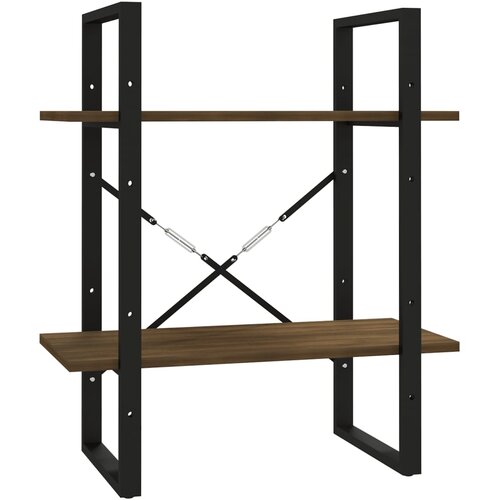 Maison Chic Knjižna omara - Knjižni regal 2-nadstropna rjav hrast 60x30x70 cm konstr. les, (21725421) Slike