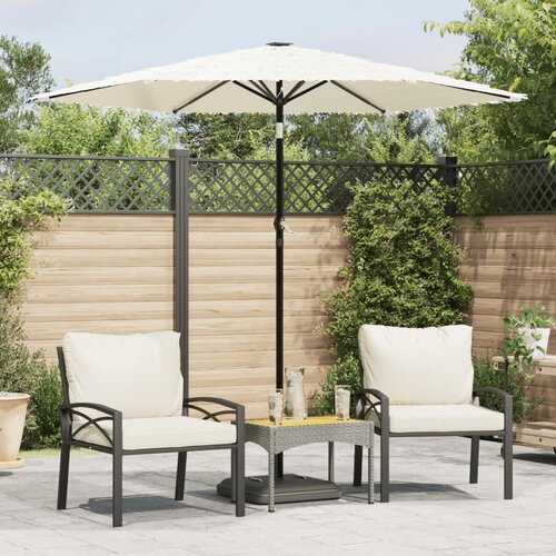 VidaXL Vrtni suncobran s čeličnom &amp;scaron;ipkom bijeli 223x223x213 cm Slike