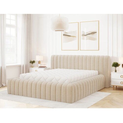 ELTAP Bež tapecirani bračni krevet s prostorom za odlaganje s podnicom 180x200 cm Carilla &amp;ndash; Slike