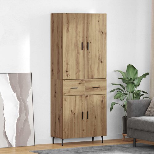 vidaXL Visok predalnik s predalom Umetni hrast 69,5 x 34 x 180 cm Cene