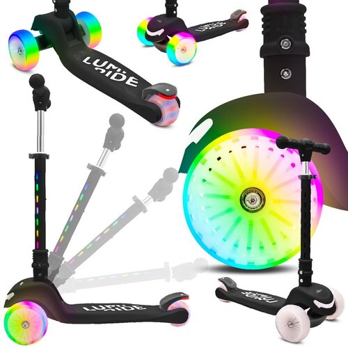  Kotači skutera na tri kotača Rainbow Lumiride LED 7 boja / 20 programa - crni Cijene