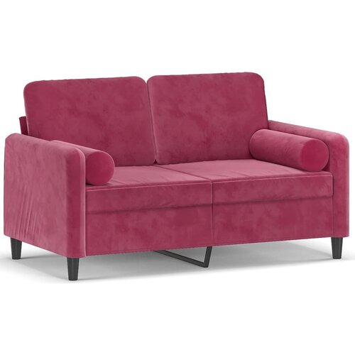 vidaXL Kavč dvosed z blazinami vinsko rdeč 120 cm žamet, (20910790) Cene