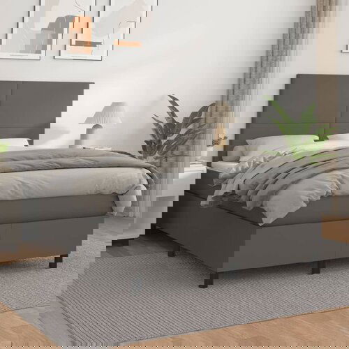 vidaXL Krevet s oprugama i madracem sivi 140x190 cm od umjetne kože Cijene