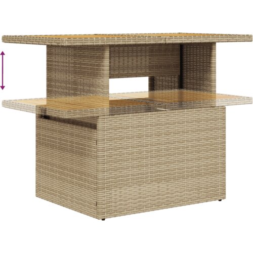  9-dijelni set vrtnih sofa s jastucima bež od poliratana 100 x 55 x 73 cm Slike