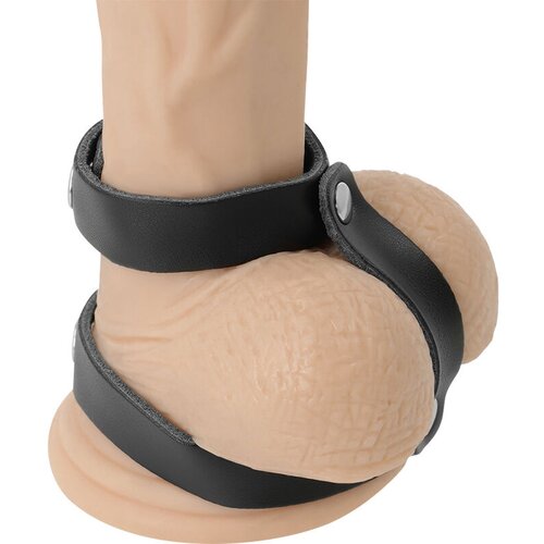 Darkness Adjustable Leather Penis and Testicles Ring Cijene